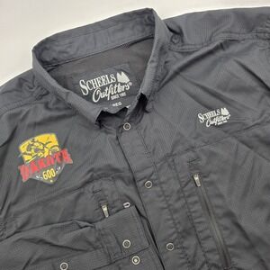 Scheels Shirt Men L Snap Vented Fishing Long  Sleeve Outdoor Dakota‎ 600 Black